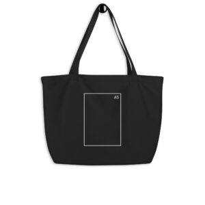 A5 - White Outline - Large organic tote bag