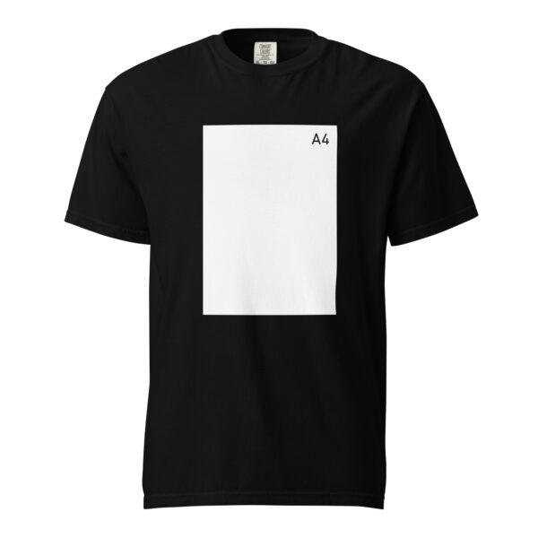 A4 - Solid White - Black Heavyweight t-shirt