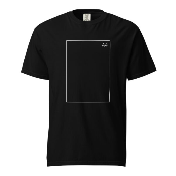 A4 - White Outline - Black Heavyweight t-shirt