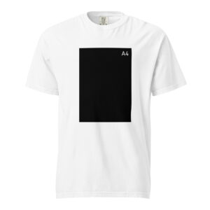 A4 - Solid Black - White Heavyweight t-shirt