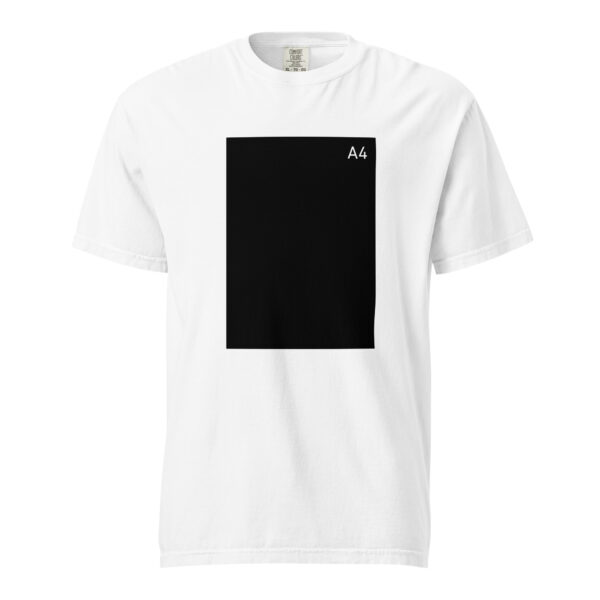 A4 - Solid Black - White Heavyweight t-shirt