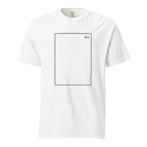 A4 - White Outline - Black Heavyweight t-shirt
