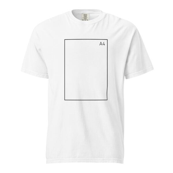 A4 - White Outline - Black Heavyweight t-shirt