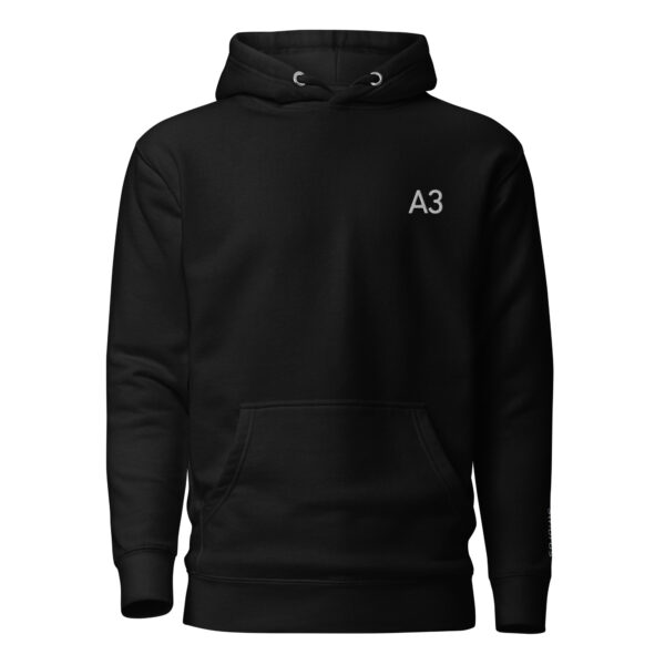 A3 Black Hoodie - Solid White - Image 2