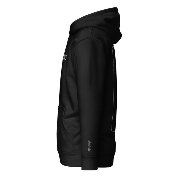 A3 Black Hoodie - White Outline - Image 3