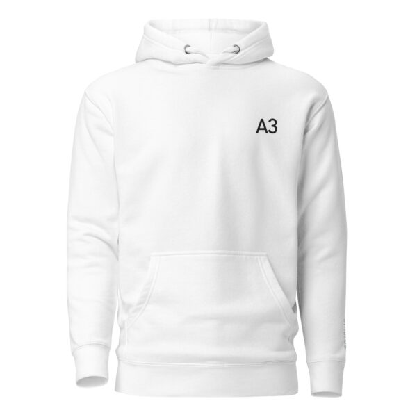 A3 White Hoodie - Black Outline - Image 2