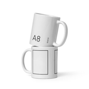 A8 - Black Outline - White Glossy Mug